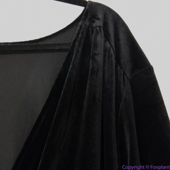 NEW Eloquii black Relaxed Velvet Jumpsuit with pockets, 26/28 - Picture 13 of 16